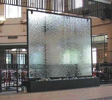 Водопады по стеклу и пузырьковые панели