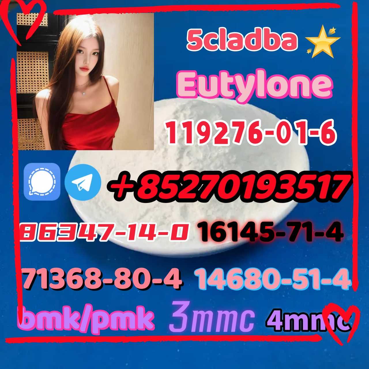 Hot explosions 5cladb Eutylone 119276-01-6 The effect is very good. Hurry up and order from me.