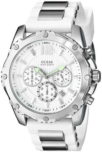 Guess Mens U0167G2 White Bold Move Chronograph Sport Watch