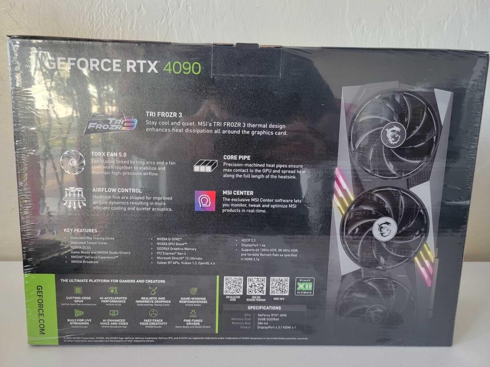 For Sale MSI GeForce RTX 4090 gaming X TRIO 24GB