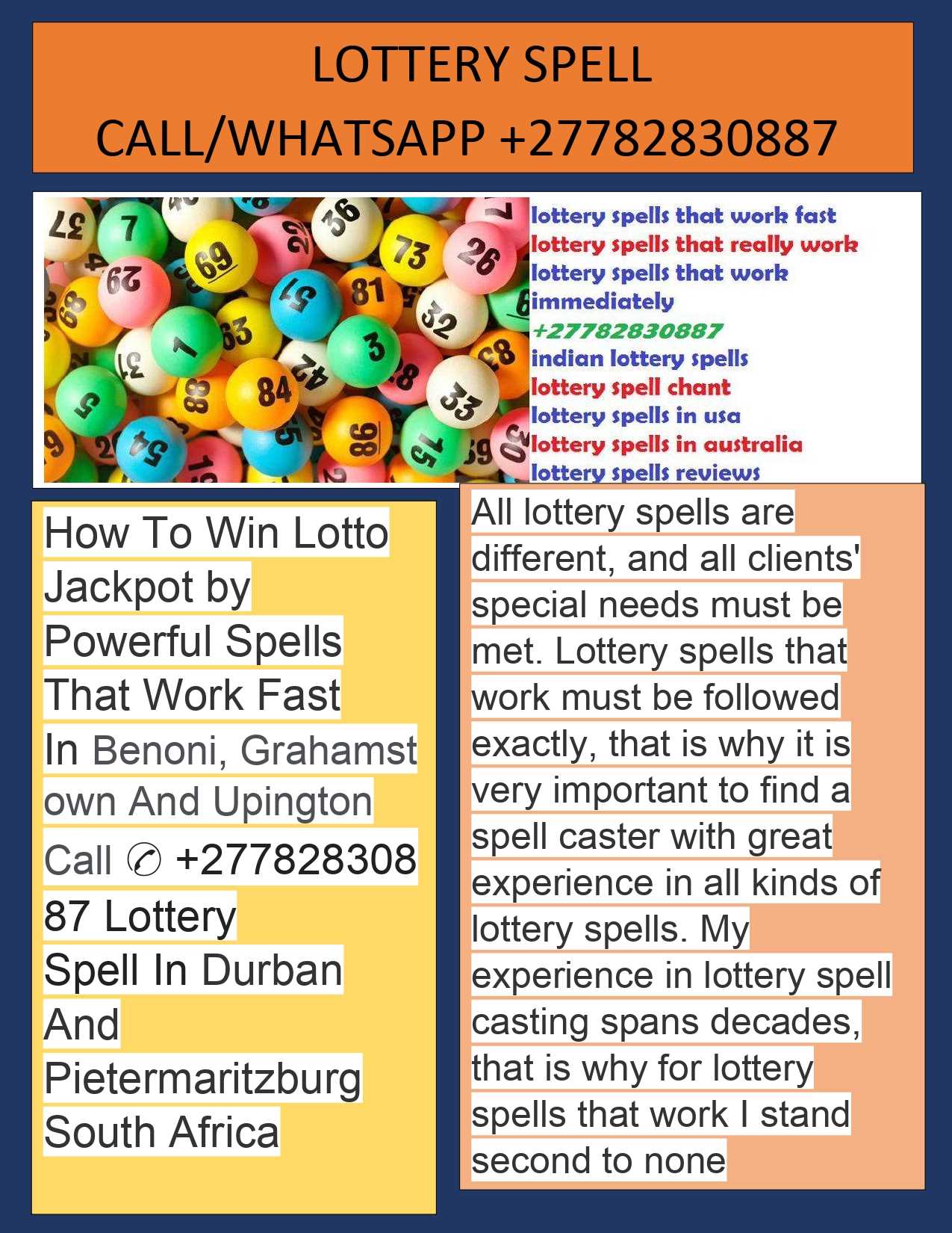 Lottery And Jackpot Powerful Spells That Work Fast In Australia And Belgium Call ☏ +27782830887 Lottery Spell In Durban And Pietermaritzburg South Africa