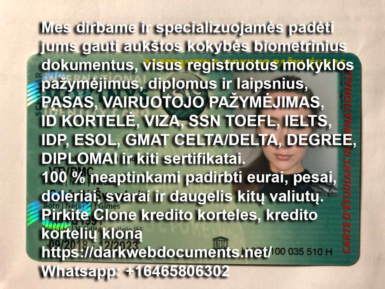 Whatsapp: +16465806302) Buy Clone credit cards, driver's license. https://darkwebdocuments.net/ Buy counterfeit euros, pesos, dollars, pounds.