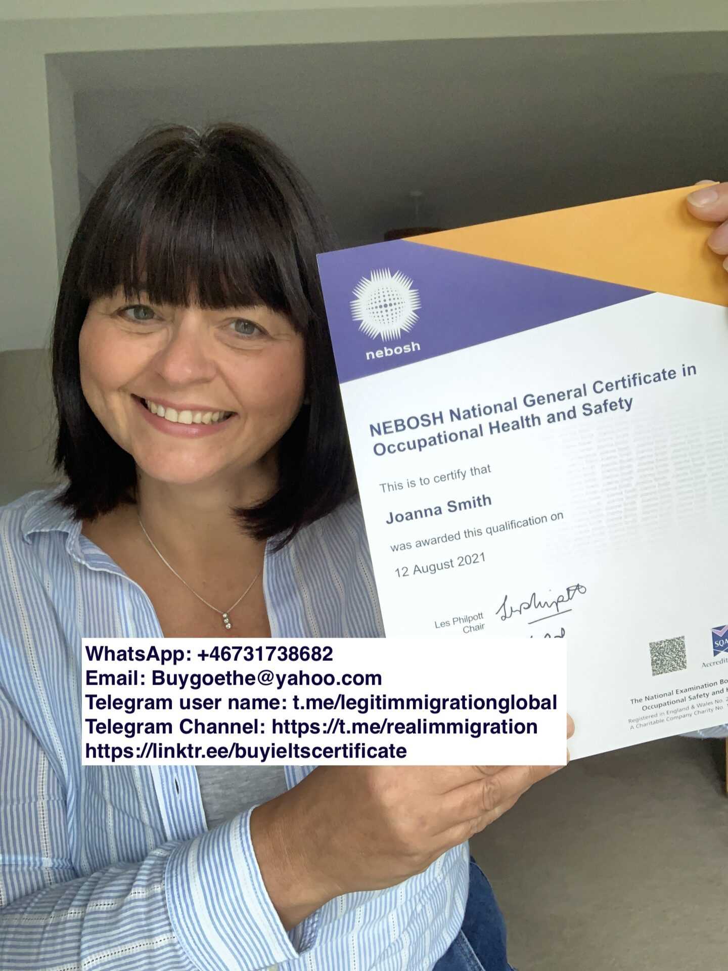 WhatsApp: +46731738682) Buy Original NEBOSH Certificate Without Exam Online