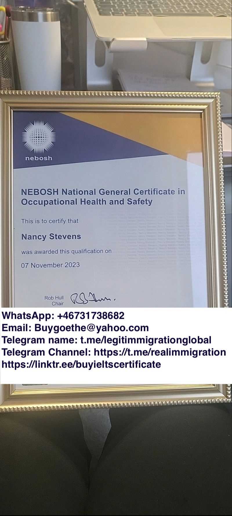 WhatsApp: +46731738682) Buy Original NEBOSH Certificate Without Exam Online