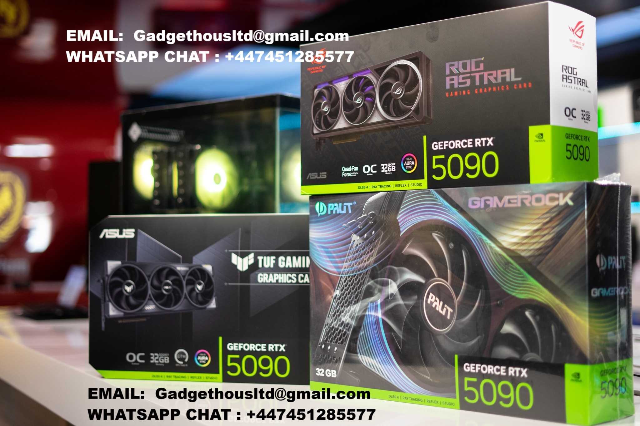GeForce RTX 5090, RTX 5080, RTX 5070 Ti, RTX 5070, RTX 4090, RTX 4080 Super,  RTX 4080, RTX 4070 Ti Super,  RTX 4070 Ti, RTX 4070 Super, RTX 4070