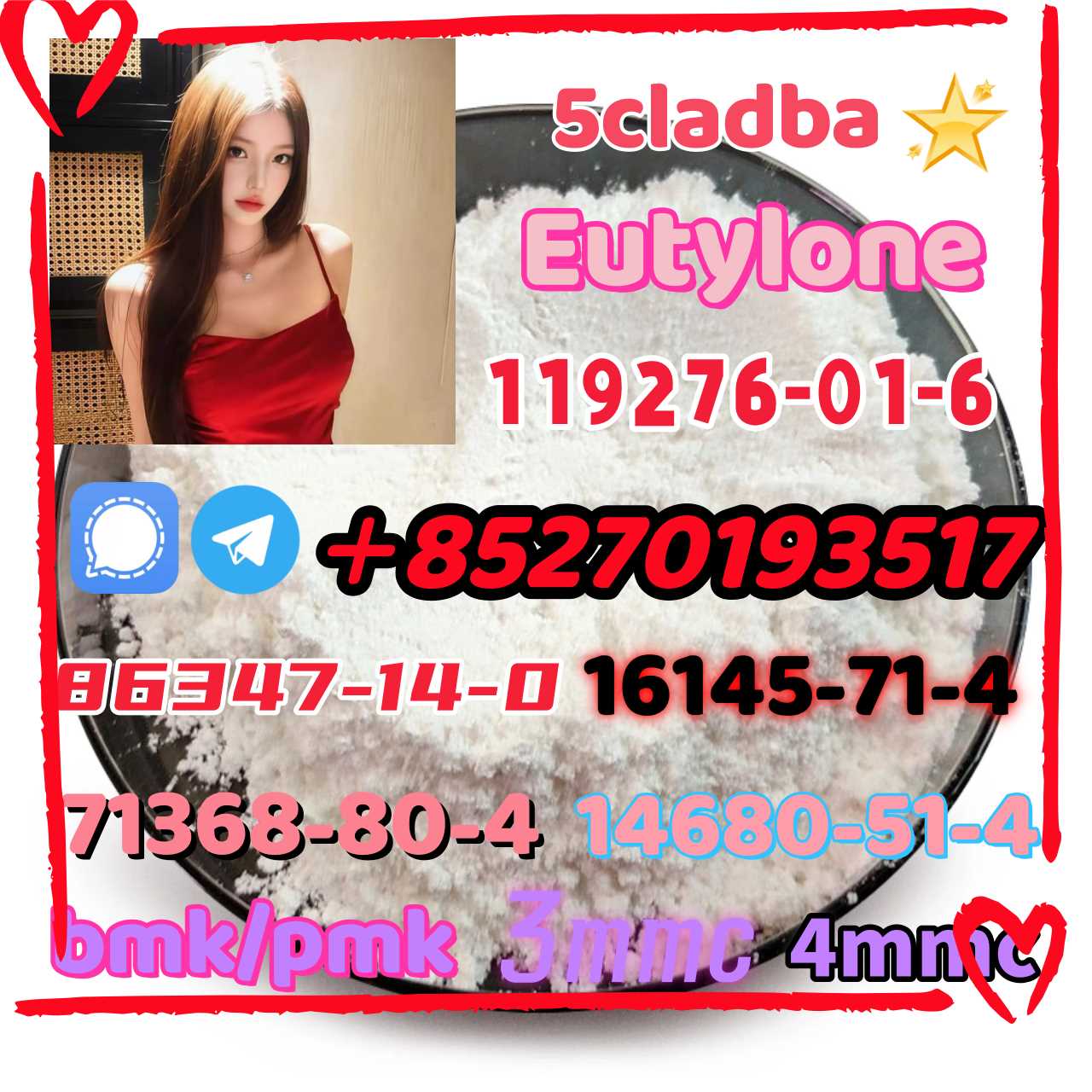 Hot explosions 5cladb Eutylone 119276-01-6 The effect is very good. Hurry up and order from me.